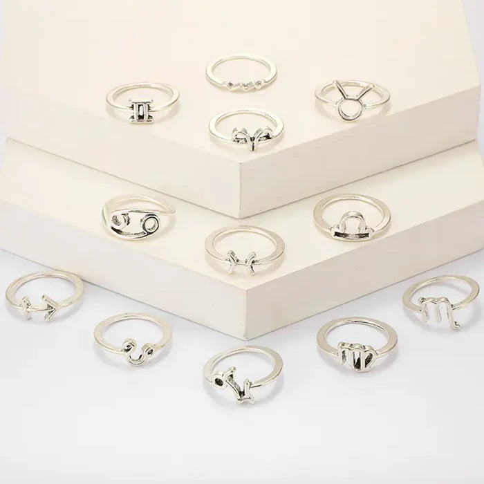 Close-up of zodiac sign ring engraving detail